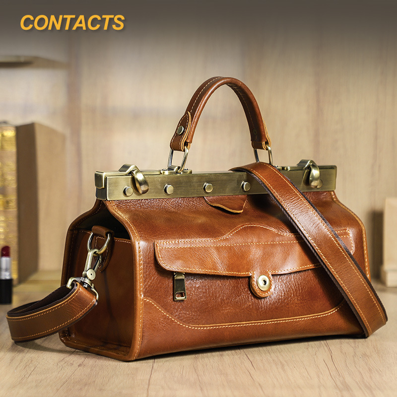 Luxury Bags & Leather Repair Of Atlanta - Vollnarbiges Lamm-Rindsleder Damenhandtasche mit Mehreren Fächern