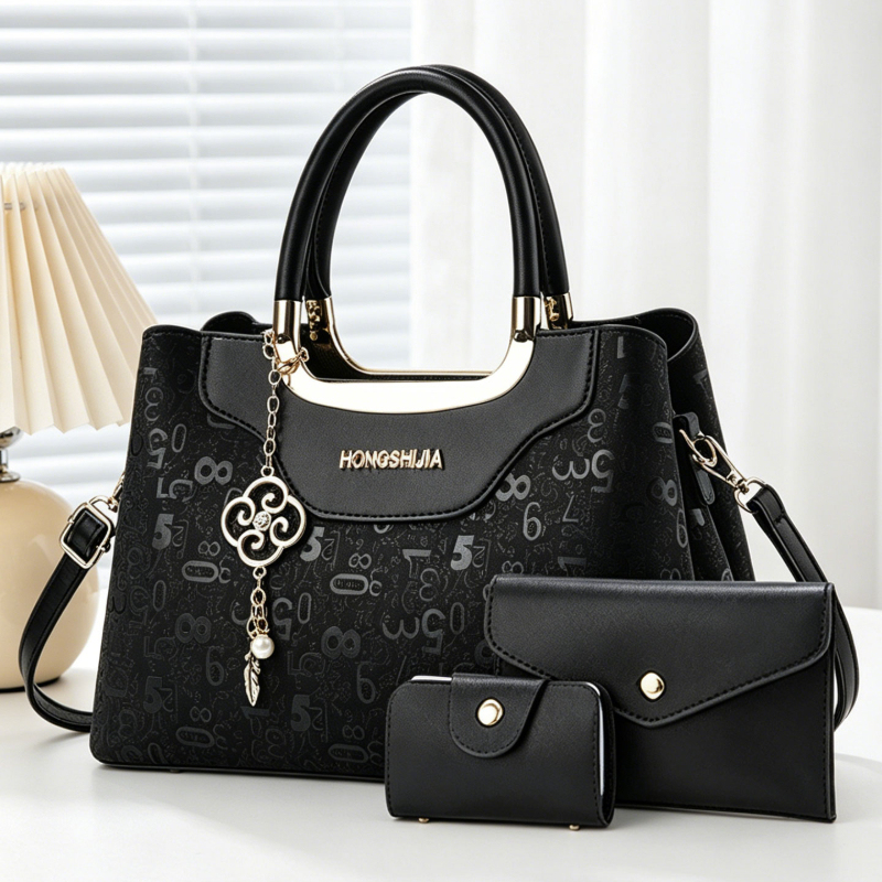 Luxury Bags & Leather Repair Of Atlanta - 3-teiliges Modisches Damen-Handtaschenset, Leicht Luxuriöse Digital-Bedruckte