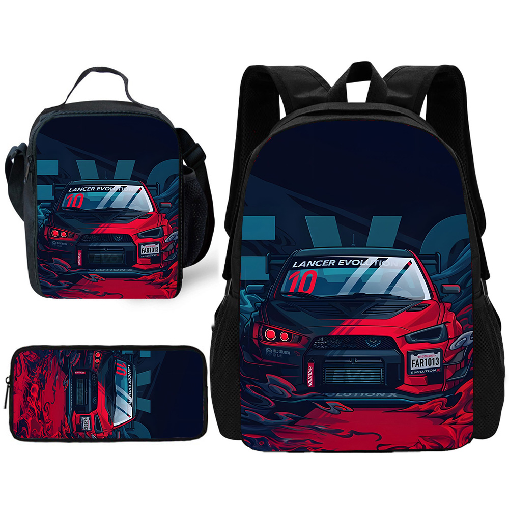 Luxury Bags For School - Kinder-Schulmode, luxuriöser Sportwagen-Rucksack mit Lunchtaschen, Bleistiftbeuteln,