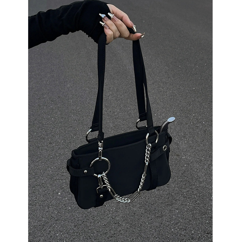 Canvas Tote Designer - Modisches Gothic-Ketten-Design Damen Unterarmtasche Süße Coole