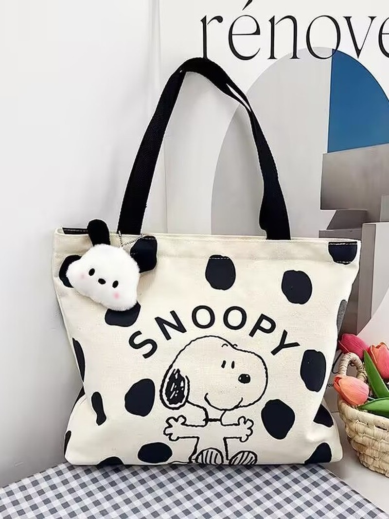 Canvas Tote Designer - Cartoon Snoopy Canvas-Umhängetasche für Damen, große