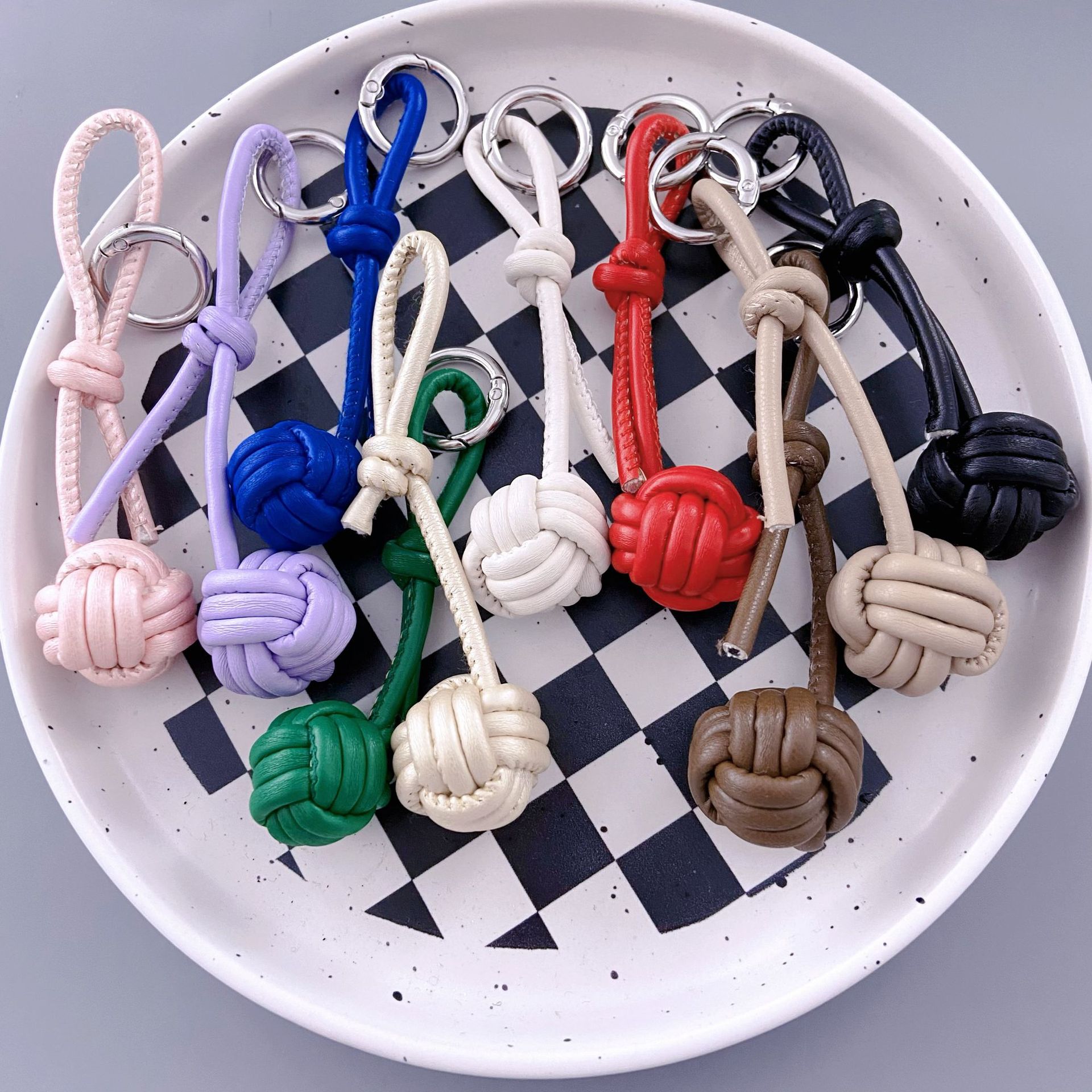 Luxury Japanese Bags Brands - Taschenanhänger Japanischer Harajuku-Leder-Multifunktions-Schlüsselanhänger Handgefertigter Gewebter Ball