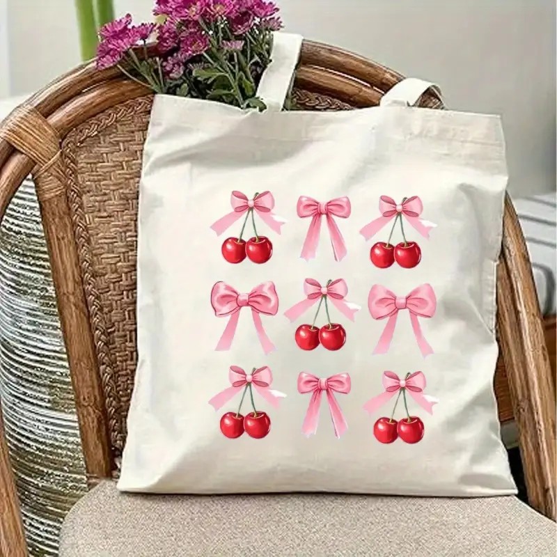 Canvas-Tragetasche mit Kirschs – Canvas Tote Designer Bewertung und Preis